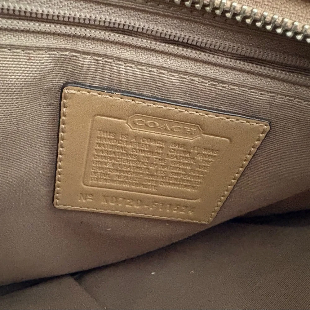 Coach Vintage Gallery Tote Bag Tan Leather Turnlock Large Carryall - Picture 7 of 10